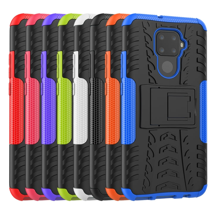 Tire Texture TPU + PC Shockproof Case with Holder, For Huawei Nova 5i Pro, For Huawei Honor 20 Pro, For Xiaomi Mi CC9e