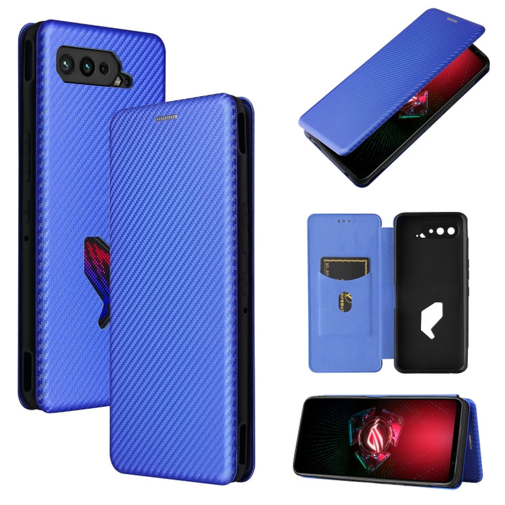 Carbon Fiber Texture Magnetic Horizontal Flip TPU + PC + PU Leather Case with Card Slot, For Asus ROG Phone 5, For Blackview BV6300 Pro, For Samsung Galaxy M62, For Samsung Galaxy F62, For Sony Xperia 1 III