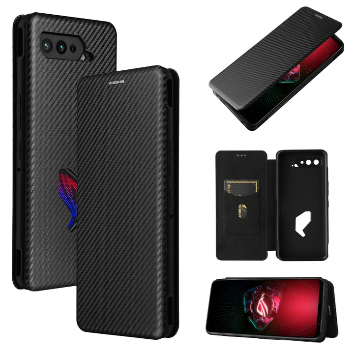 Carbon Fiber Texture Magnetic Horizontal Flip TPU + PC + PU Leather Case with Card Slot, For Asus ROG Phone 5, For Blackview BV6300 Pro, For Samsung Galaxy M62, For Samsung Galaxy F62, For Sony Xperia 1 III