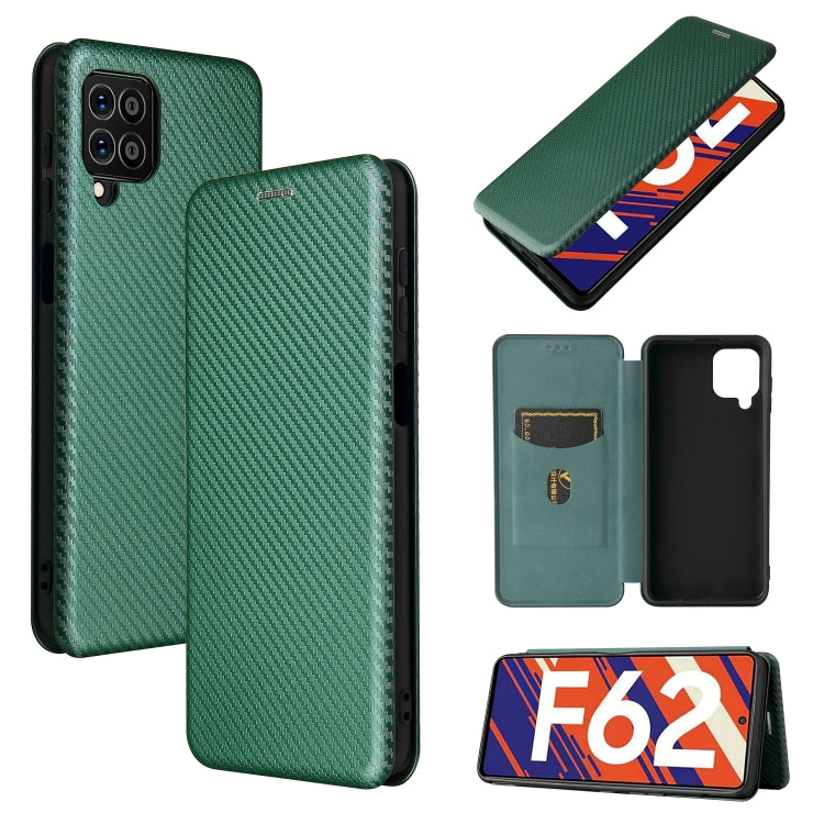 Carbon Fiber Texture Magnetic Horizontal Flip TPU + PC + PU Leather Case with Card Slot, For Asus ROG Phone 5, For Blackview BV6300 Pro, For Samsung Galaxy M62, For Samsung Galaxy F62, For Sony Xperia 1 III