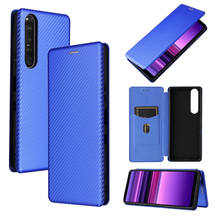 Carbon Fiber Texture Magnetic Horizontal Flip TPU + PC + PU Leather Case with Card Slot, For Asus ROG Phone 5, For Blackview BV6300 Pro, For Samsung Galaxy M62, For Samsung Galaxy F62, For Sony Xperia 1 III