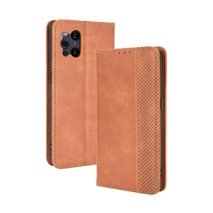 Magnetic Buckle Retro Crazy Horse Texture Horizontal Flip Leather Case with Holder & Card Slots & Photo Frame, For OPPO Find X3 / Find X3 Pro, For OPPO Reno5 Pro Plus / Find X3 Neo, For Xiaomi Redmi Note 10 4G / Note 10S