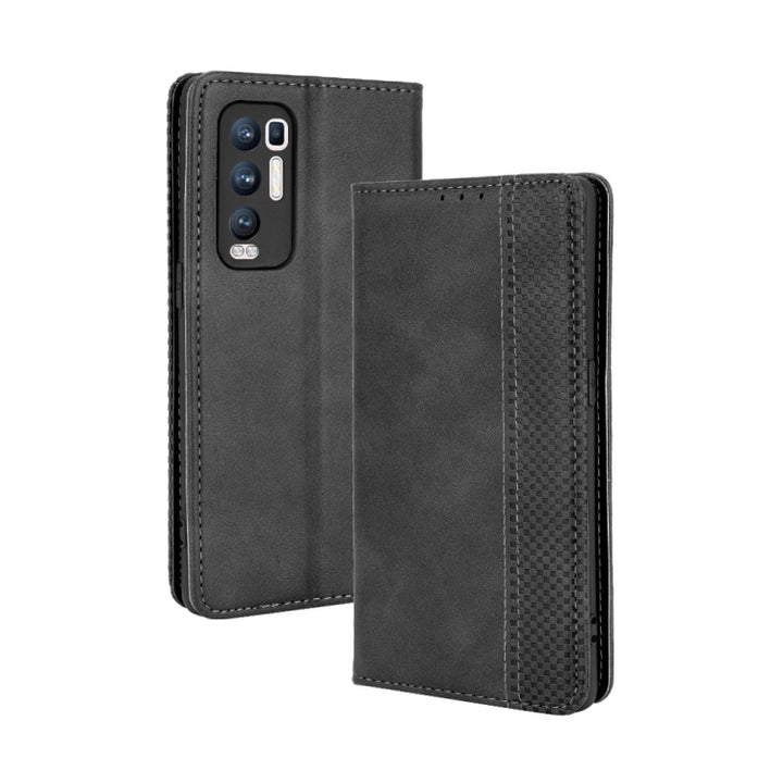 Magnetic Buckle Retro Crazy Horse Texture Horizontal Flip Leather Case with Holder & Card Slots & Photo Frame, For OPPO Find X3 / Find X3 Pro, For OPPO Reno5 Pro Plus / Find X3 Neo, For Xiaomi Redmi Note 10 4G / Note 10S