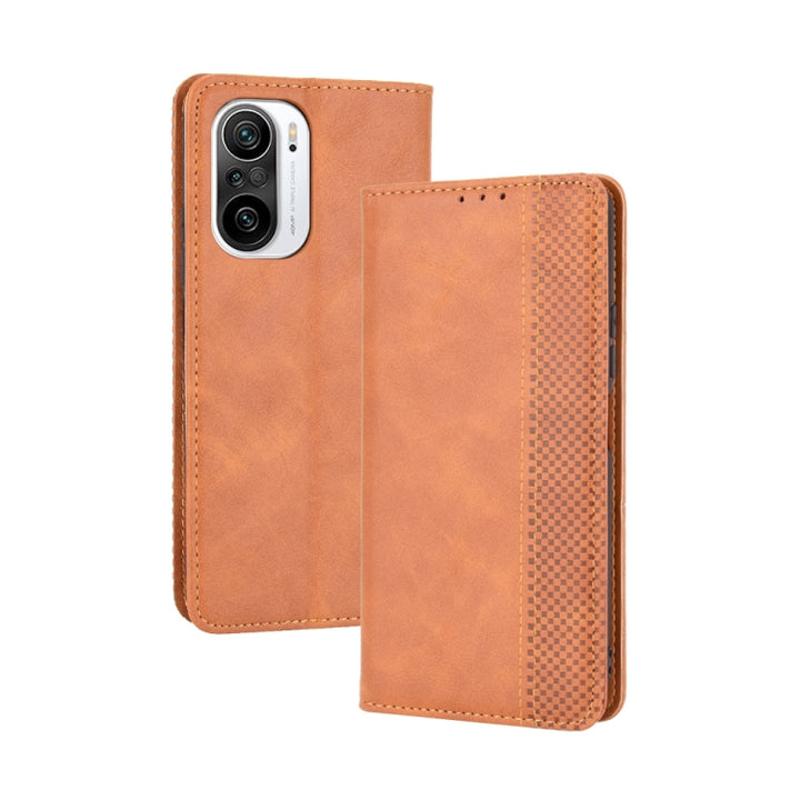 Magnetic Buckle Retro Crazy Horse Texture Horizontal Flip Leather Case with Holder & Card Slots & Photo Frame, For OPPO Find X3 / Find X3 Pro, For OPPO Reno5 Pro Plus / Find X3 Neo, For Xiaomi Redmi Note 10 4G / Note 10S