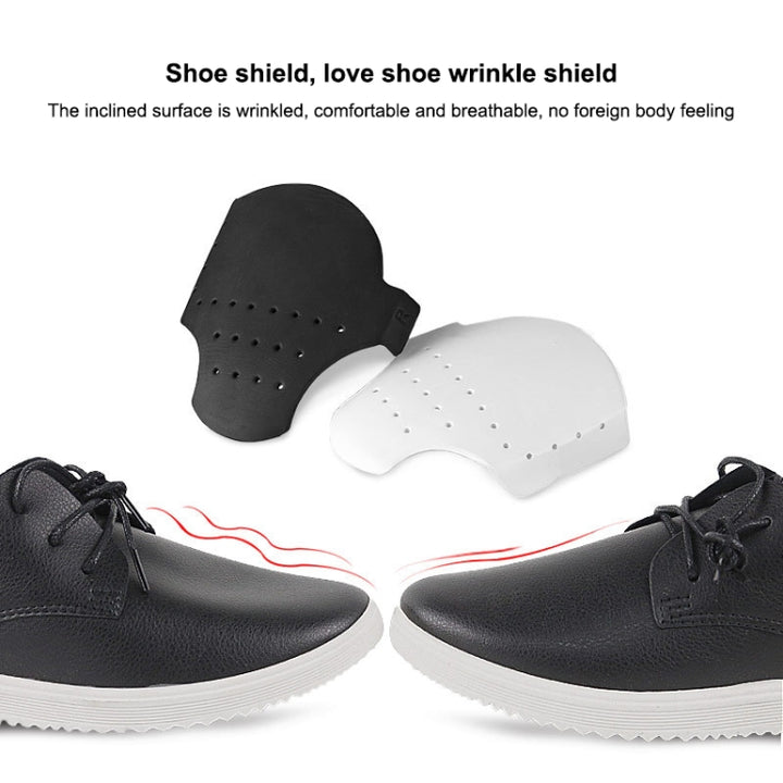 1 Pair 006 Anti-crease Anti-wrinkle Invisible Shoe Shield Holder Protector, Shoe Shield (White), Shoe Shield (Black)