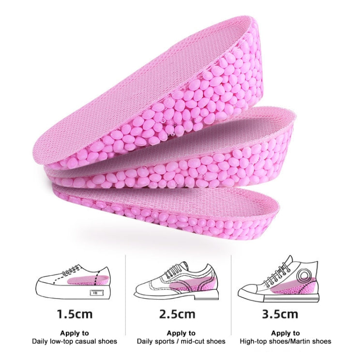 1 Pair 039 Women Soft Invisible Sports Shockproof Inner Heightening Insole Shoe-pad, 1.5cm Women (Grey), 1.5cm Women (Pink), 2.5cm Women (Pink), 2.5cm Women (Grey), 3.5cm Women (Grey), 3.5cm Women (Pink)