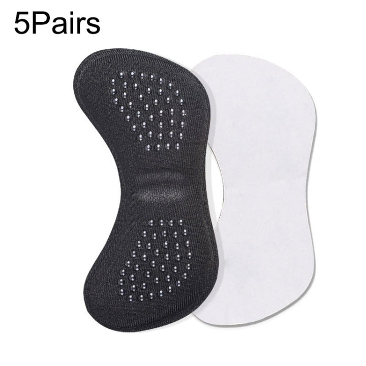 5 Pairs 060 High-heeled Shoes Glue Soft Anti-abrasion Anti-slip Heel Protective Sticker, 060 (Black), 060 (Skin Color)