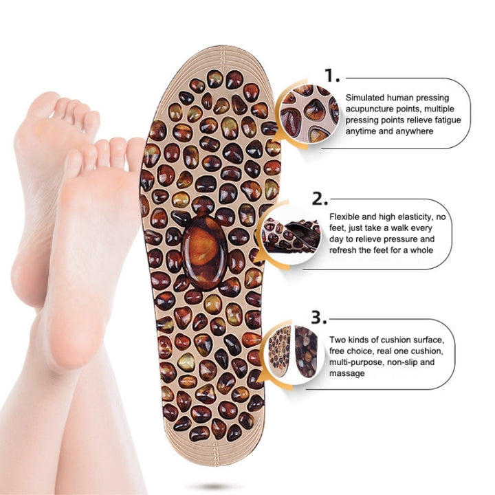 1 Pair Cuttable Imitation Pebbles Massage Insole Shoe-pad, S (225-250mm), L (255-275mm)