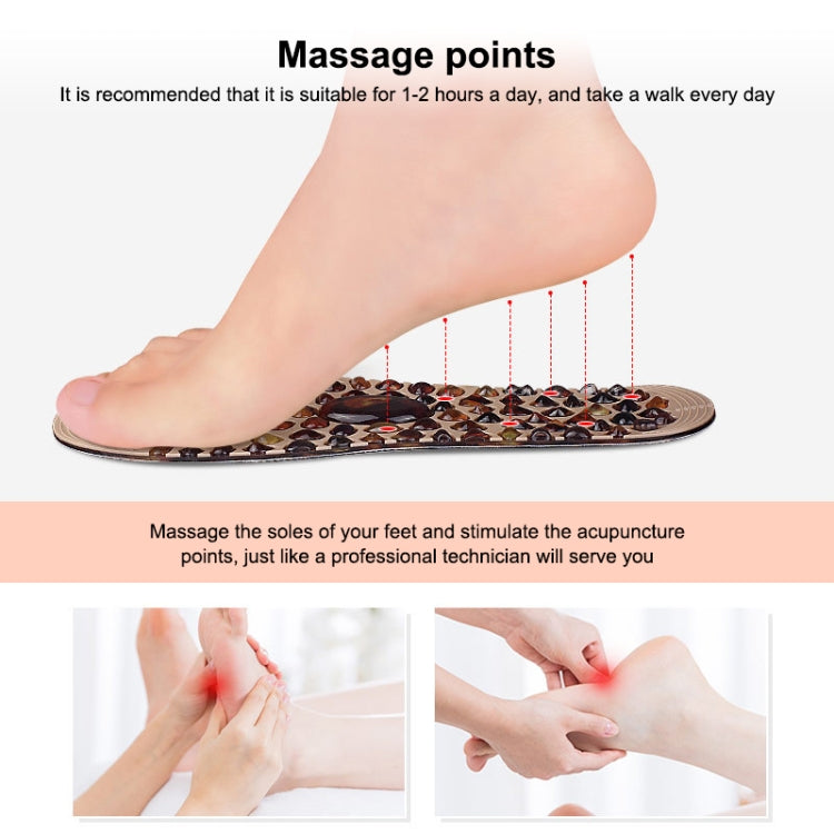 1 Pair Cuttable Imitation Pebbles Massage Insole Shoe-pad, S (225-250mm), L (255-275mm)