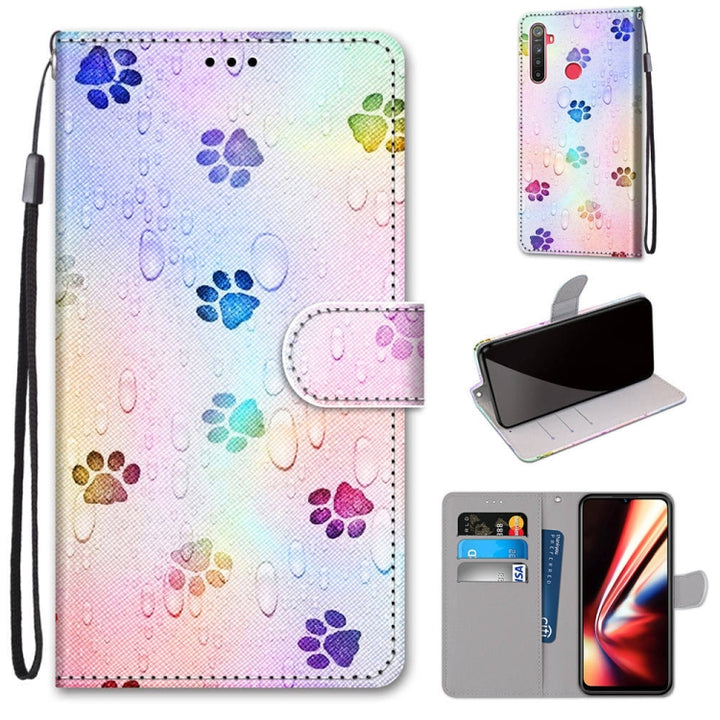 Coloured Drawing Cross Texture Horizontal Flip PU Leather Case with Holder & Card Slots & Wallet & Lanyard, For Samsung Galaxy Xcover 5, For OPPO Realme 5 / 5s / 5i / C3 / C3i / 6i/ Narzo10 / 10A / 20A, For OPPO Realme 5 / 5s / 5i / C3 / C3i / 6i