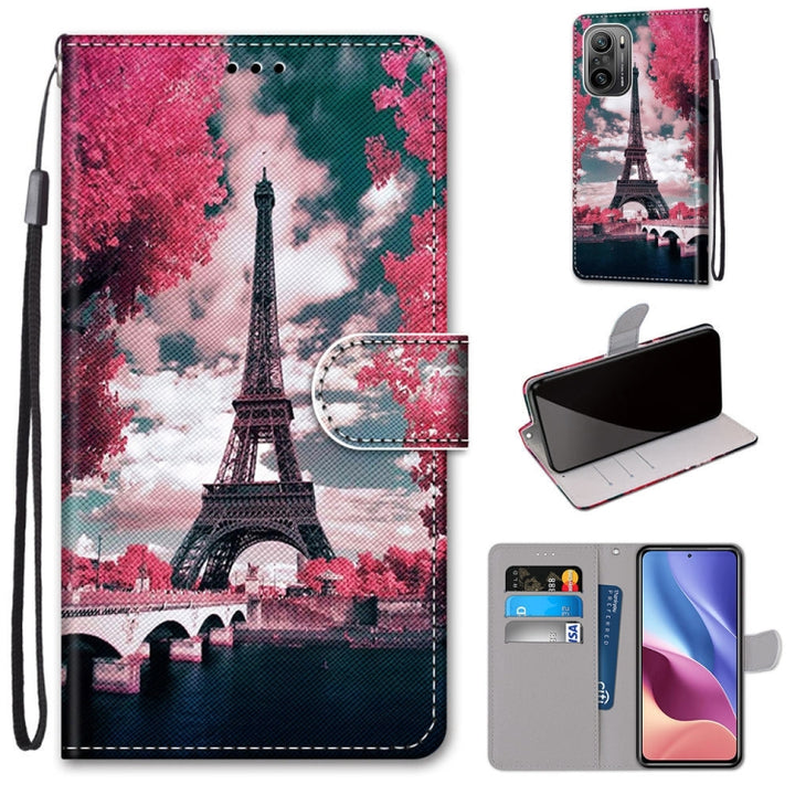 Coloured Drawing Cross Texture Horizontal Flip PU Leather Case with Holder & Card Slots & Wallet & Lanyard, For Xiaomi Redmi K40 / K40 Pro / K40 Pro+ / Mi 11i / Poco F3