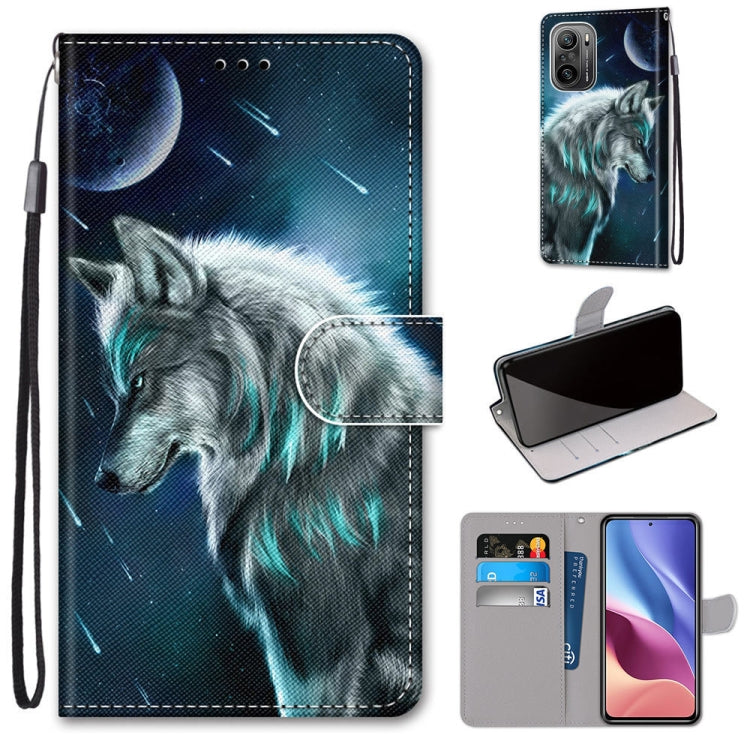 Coloured Drawing Cross Texture Horizontal Flip PU Leather Case with Holder & Card Slots & Wallet & Lanyard, For Xiaomi Redmi K40 / K40 Pro / K40 Pro+ / Mi 11i / Poco F3