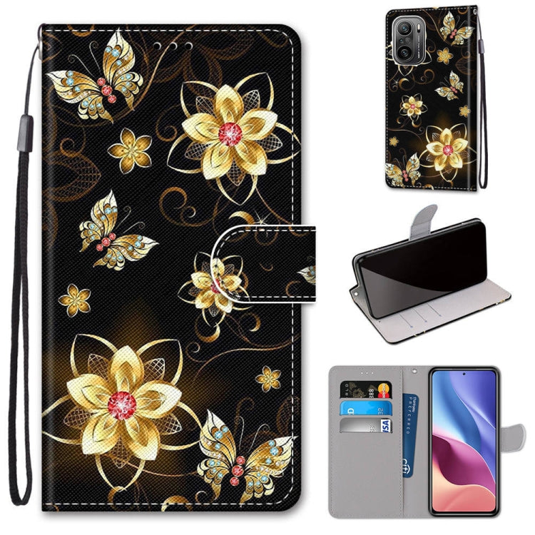 Coloured Drawing Cross Texture Horizontal Flip PU Leather Case with Holder & Card Slots & Wallet & Lanyard, For Xiaomi Redmi K40 / K40 Pro / K40 Pro+ / Mi 11i / Poco F3