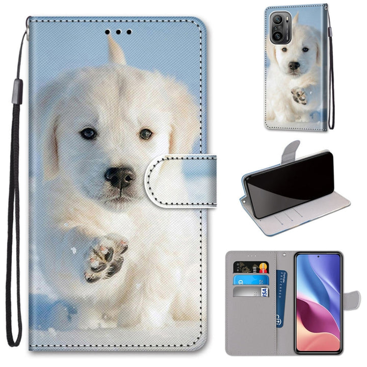 Coloured Drawing Cross Texture Horizontal Flip PU Leather Case with Holder & Card Slots & Wallet & Lanyard, For Xiaomi Redmi K40 / K40 Pro / K40 Pro+ / Mi 11i / Poco F3