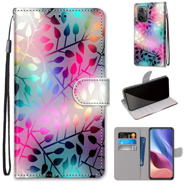 Coloured Drawing Cross Texture Horizontal Flip PU Leather Case with Holder & Card Slots & Wallet & Lanyard, For Xiaomi Redmi K40 / K40 Pro / K40 Pro+ / Mi 11i / Poco F3