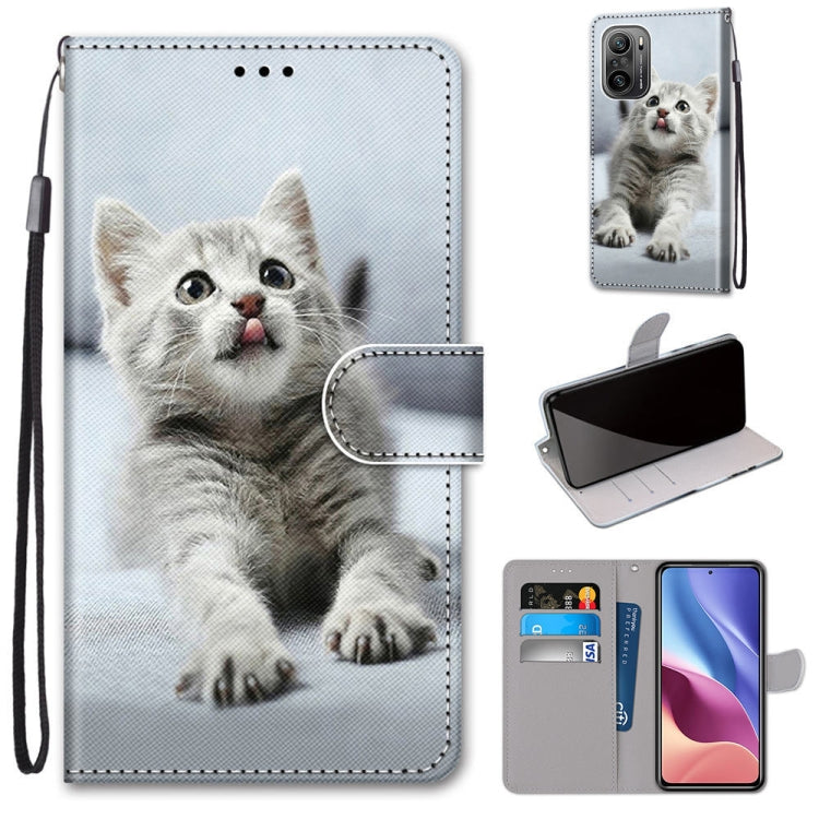 Coloured Drawing Cross Texture Horizontal Flip PU Leather Case with Holder & Card Slots & Wallet & Lanyard, For Xiaomi Redmi K40 / K40 Pro / K40 Pro+ / Mi 11i / Poco F3