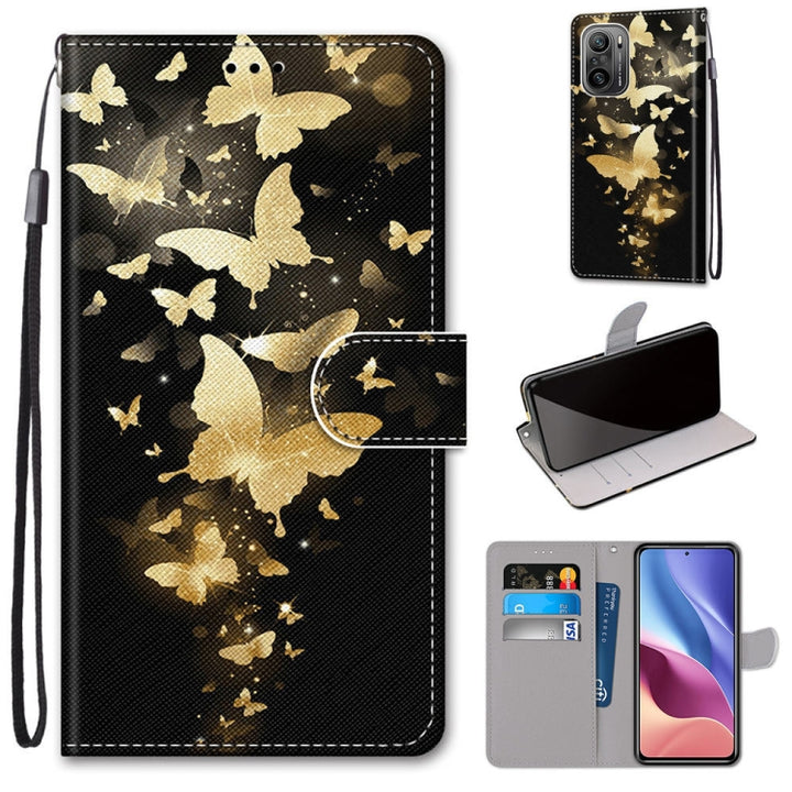 Coloured Drawing Cross Texture Horizontal Flip PU Leather Case with Holder & Card Slots & Wallet & Lanyard, For Xiaomi Redmi K40 / K40 Pro / K40 Pro+ / Mi 11i / Poco F3