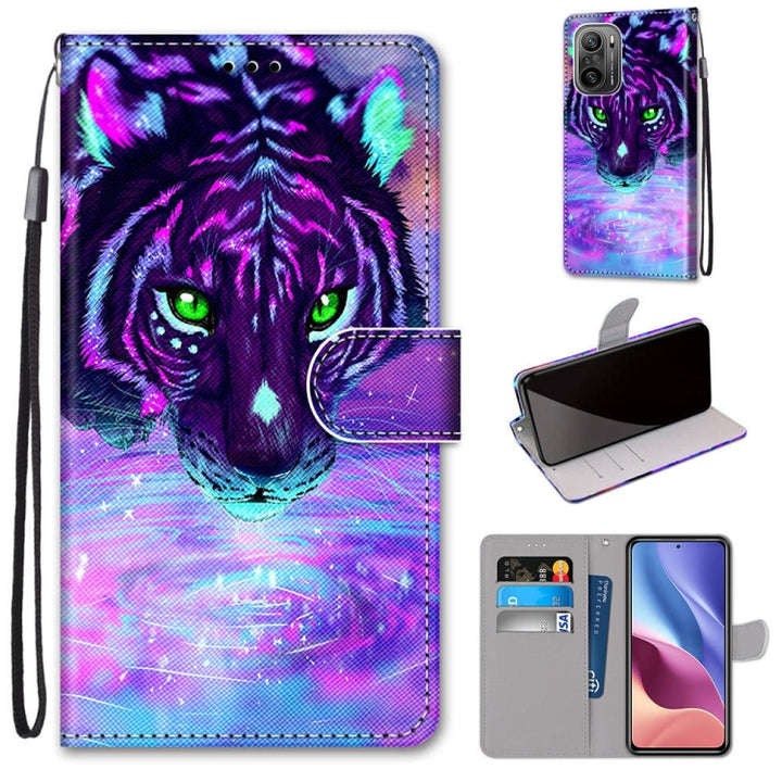 Coloured Drawing Cross Texture Horizontal Flip PU Leather Case with Holder & Card Slots & Wallet & Lanyard, For Xiaomi Redmi K40 / K40 Pro / K40 Pro+ / Mi 11i / Poco F3