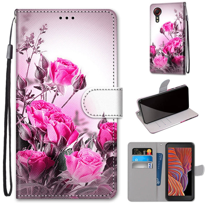 Coloured Drawing Cross Texture Horizontal Flip PU Leather Case with Holder & Card Slots & Wallet & Lanyard, For Samsung Galaxy Xcover 5, For OPPO Realme 5 / 5s / 5i / C3 / C3i / 6i/ Narzo10 / 10A / 20A, For OPPO Realme 5 / 5s / 5i / C3 / C3i / 6i