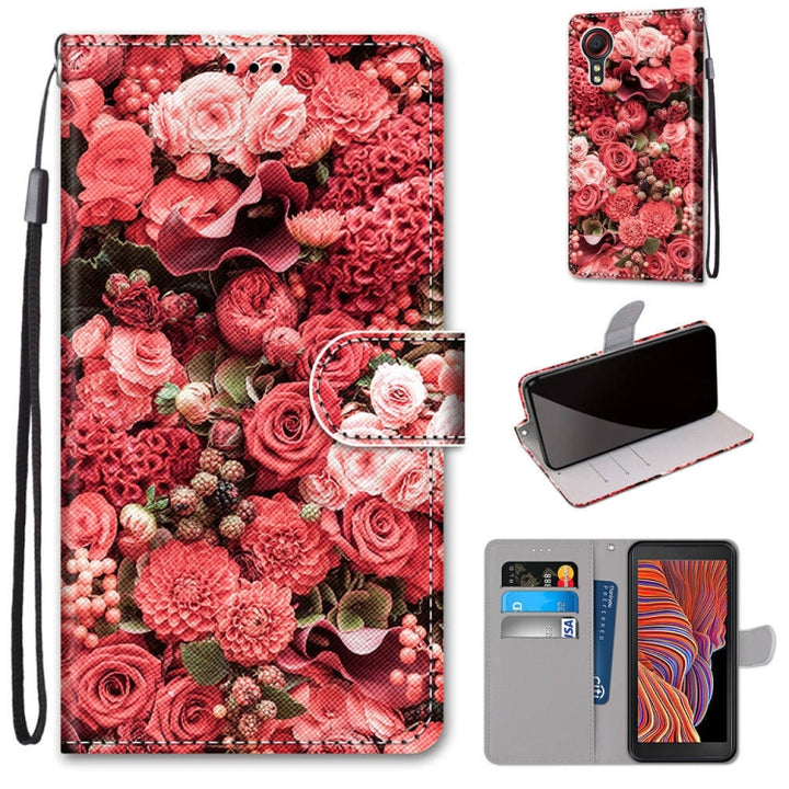 Coloured Drawing Cross Texture Horizontal Flip PU Leather Case with Holder & Card Slots & Wallet & Lanyard, For Samsung Galaxy Xcover 5, For OPPO Realme 5 / 5s / 5i / C3 / C3i / 6i/ Narzo10 / 10A / 20A, For OPPO Realme 5 / 5s / 5i / C3 / C3i / 6i