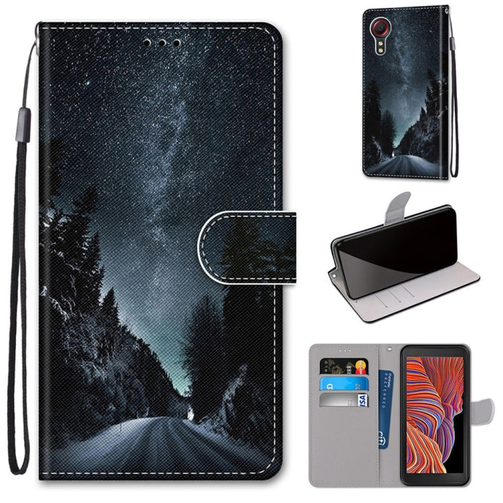 Coloured Drawing Cross Texture Horizontal Flip PU Leather Case with Holder & Card Slots & Wallet & Lanyard, For Samsung Galaxy Xcover 5, For OPPO Realme 5 / 5s / 5i / C3 / C3i / 6i/ Narzo10 / 10A / 20A, For OPPO Realme 5 / 5s / 5i / C3 / C3i / 6i