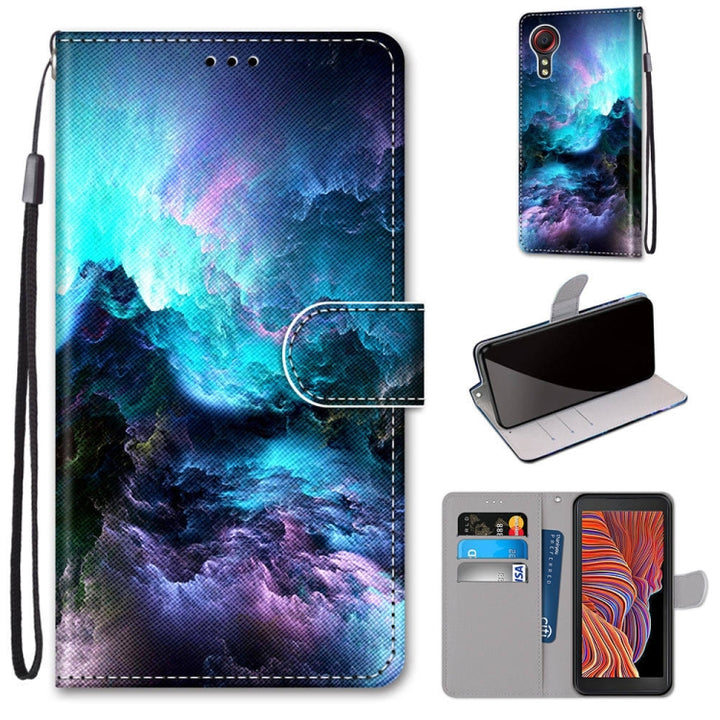 Coloured Drawing Cross Texture Horizontal Flip PU Leather Case with Holder & Card Slots & Wallet & Lanyard, For Samsung Galaxy Xcover 5, For OPPO Realme 5 / 5s / 5i / C3 / C3i / 6i/ Narzo10 / 10A / 20A, For OPPO Realme 5 / 5s / 5i / C3 / C3i / 6i