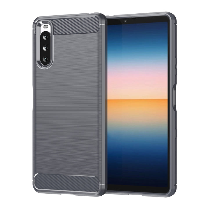 Brushed Texture Carbon Fiber TPU Case, For Sony Xperia 10 III, For Sony Xperia 1 III