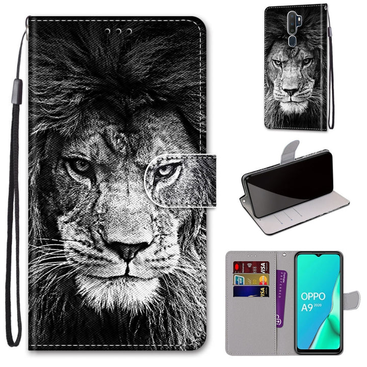 Coloured Drawing Cross Texture Horizontal Flip PU Leather Case with Holder & Card Slots & Wallet & Lanyard, For OPPO A9 (2020) / A5 (2020) / A11X / A11