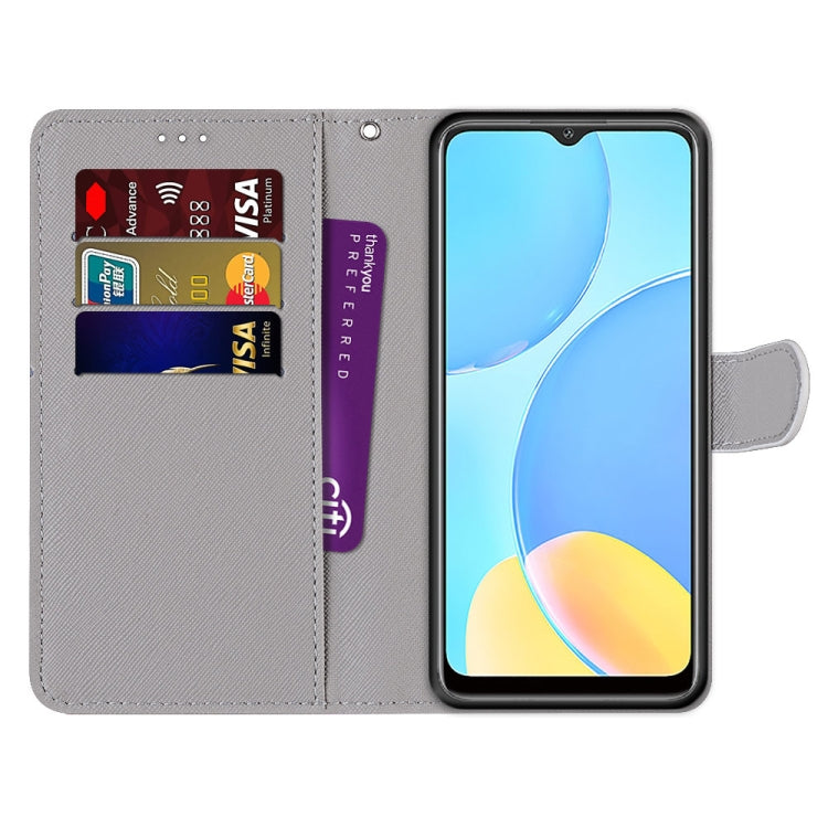 Coloured Drawing Cross Texture Horizontal Flip PU Leather Case with Holder & Card Slots & Wallet & Lanyard, For OPPO A15 / A15s