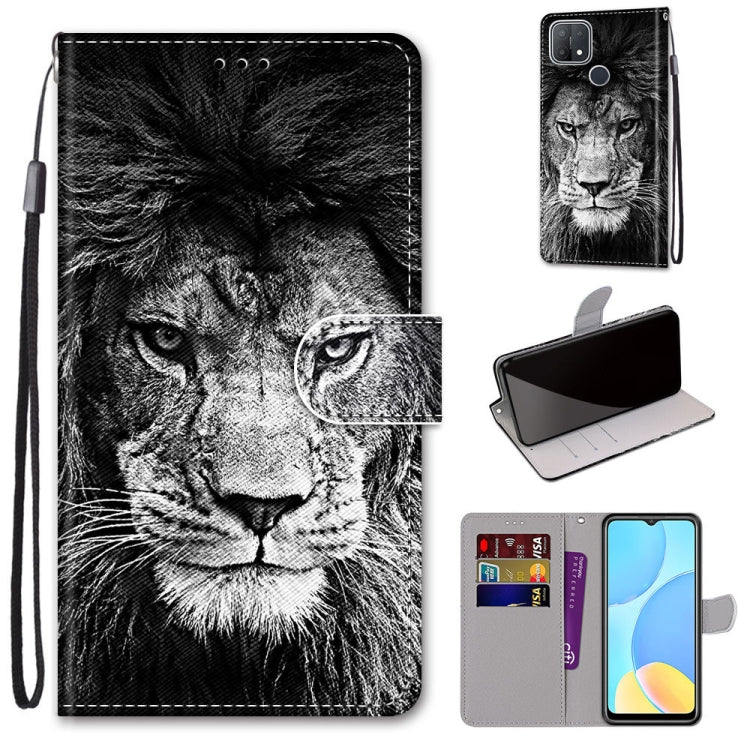 Coloured Drawing Cross Texture Horizontal Flip PU Leather Case with Holder & Card Slots & Wallet & Lanyard, For OPPO A15 / A15s