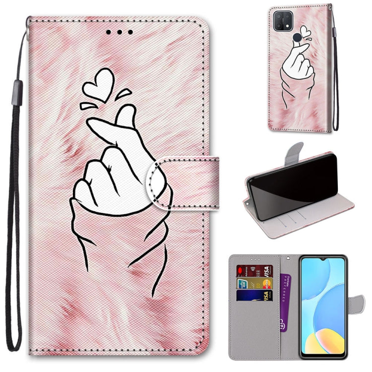 Coloured Drawing Cross Texture Horizontal Flip PU Leather Case with Holder & Card Slots & Wallet & Lanyard, For OPPO A15 / A15s