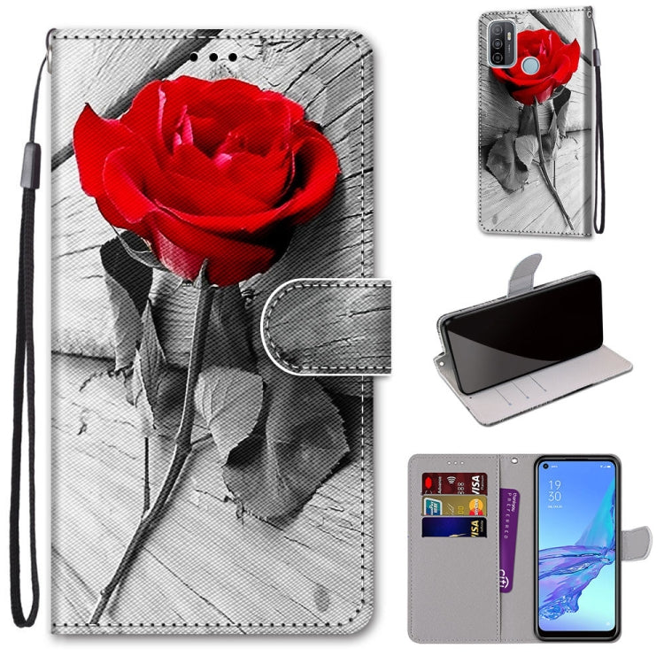 Coloured Drawing Cross Texture Horizontal Flip PU Leather Case with Holder & Card Slots & Wallet & Lanyard, For OPPO A53 4G(2020) / A53s / A32 / A33 (2020)