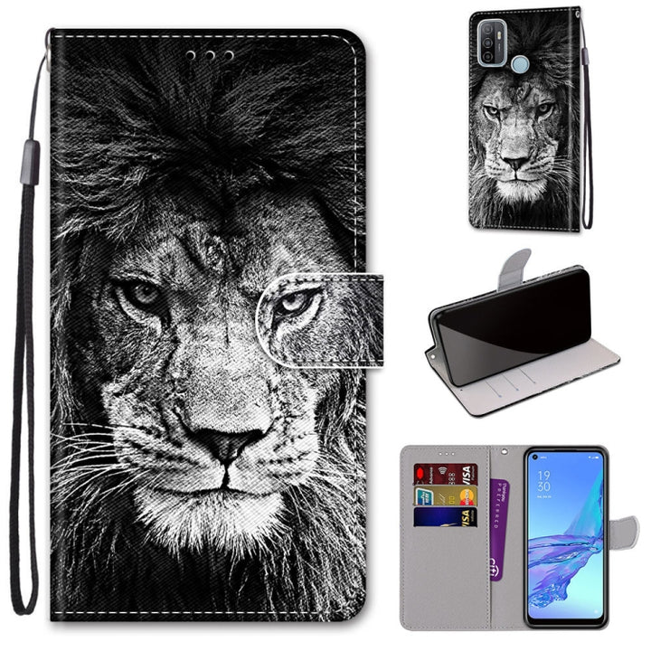 Coloured Drawing Cross Texture Horizontal Flip PU Leather Case with Holder & Card Slots & Wallet & Lanyard, For OPPO A53 4G(2020) / A53s / A32 / A33 (2020)