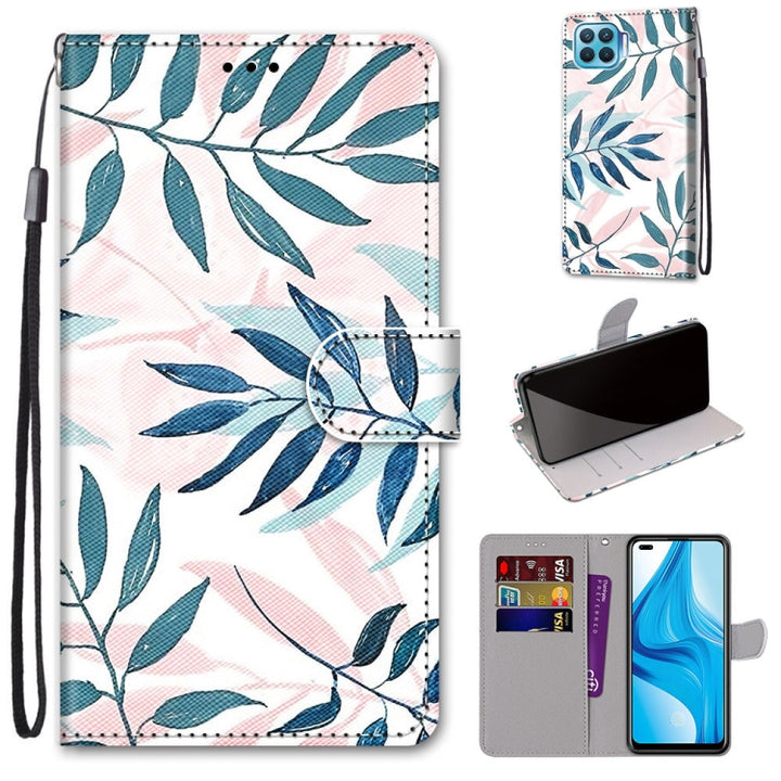 Coloured Drawing Cross Texture Horizontal Flip PU Leather Case with Holder & Card Slots & Wallet & Lanyard, For OPPO F17 Pro / A93 4G / Reno4 Lite / Reno4 F