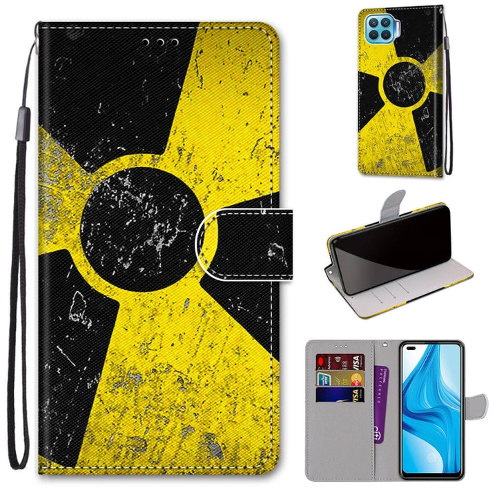 Coloured Drawing Cross Texture Horizontal Flip PU Leather Case with Holder & Card Slots & Wallet & Lanyard, For OPPO F17 Pro / A93 4G / Reno4 Lite / Reno4 F