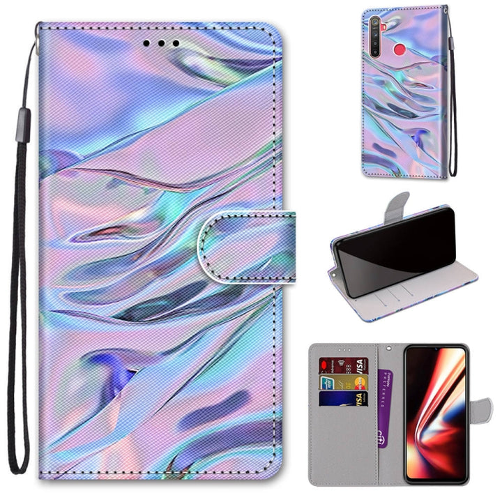 Coloured Drawing Cross Texture Horizontal Flip PU Leather Case with Holder & Card Slots & Wallet & Lanyard, For OPPO Realme 5 / 5s / 5i / C3 / C3i / 6i / Narzo10 / 10A / 20A