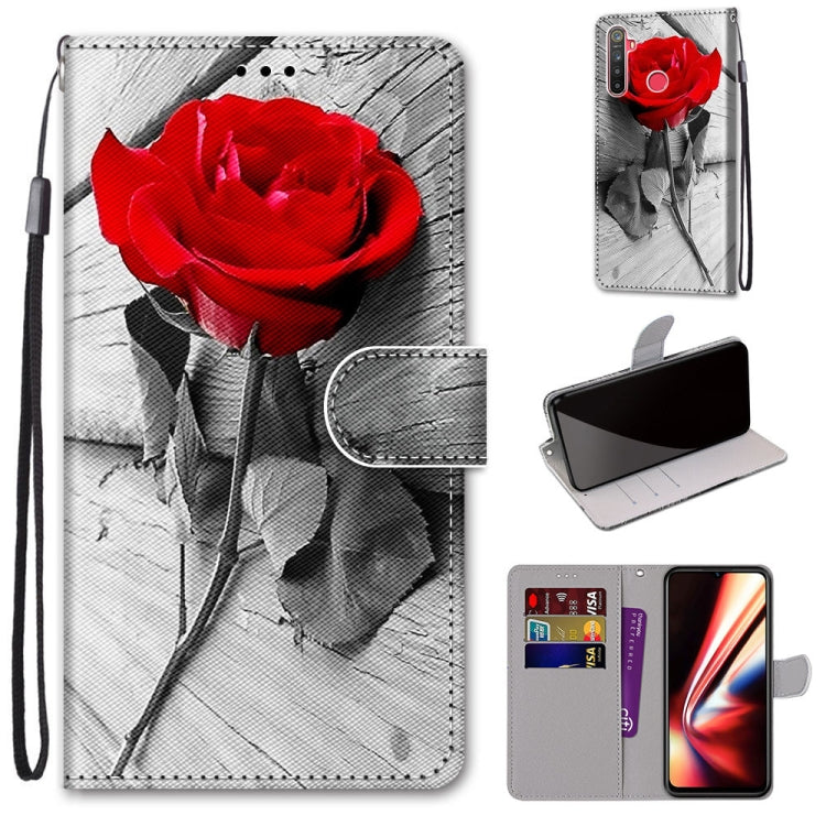 Coloured Drawing Cross Texture Horizontal Flip PU Leather Case with Holder & Card Slots & Wallet & Lanyard, For OPPO Realme 5 / 5s / 5i / C3 / C3i / 6i / Narzo10 / 10A / 20A