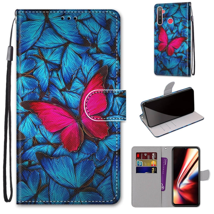 Coloured Drawing Cross Texture Horizontal Flip PU Leather Case with Holder & Card Slots & Wallet & Lanyard, For OPPO Realme 5 / 5s / 5i / C3 / C3i / 6i / Narzo10 / 10A / 20A