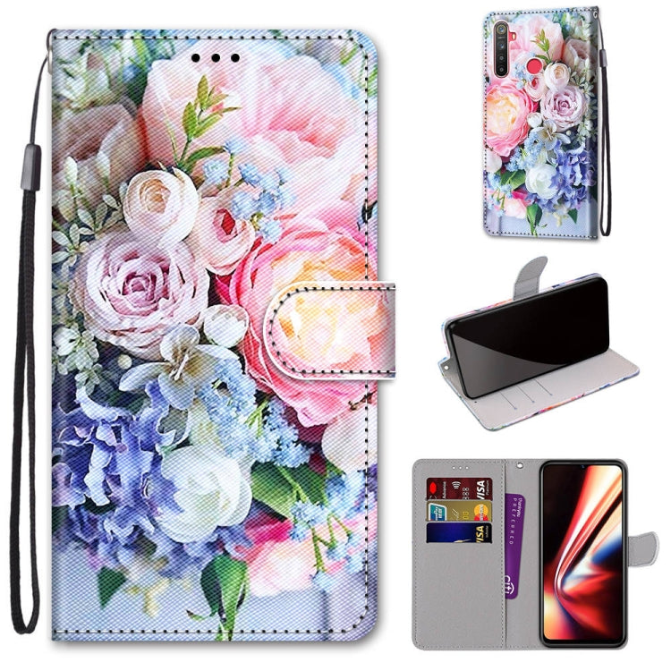 Coloured Drawing Cross Texture Horizontal Flip PU Leather Case with Holder & Card Slots & Wallet & Lanyard, For OPPO Realme 5 / 5s / 5i / C3 / C3i / 6i / Narzo10 / 10A / 20A