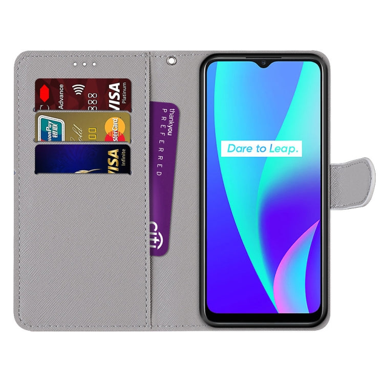 Coloured Drawing Cross Texture Horizontal Flip PU Leather Case with Holder & Card Slots & Wallet & Lanyard, For OPPO Realme C15 / C12 / C25 / 7i (Global) / Narzo 20 / 30A