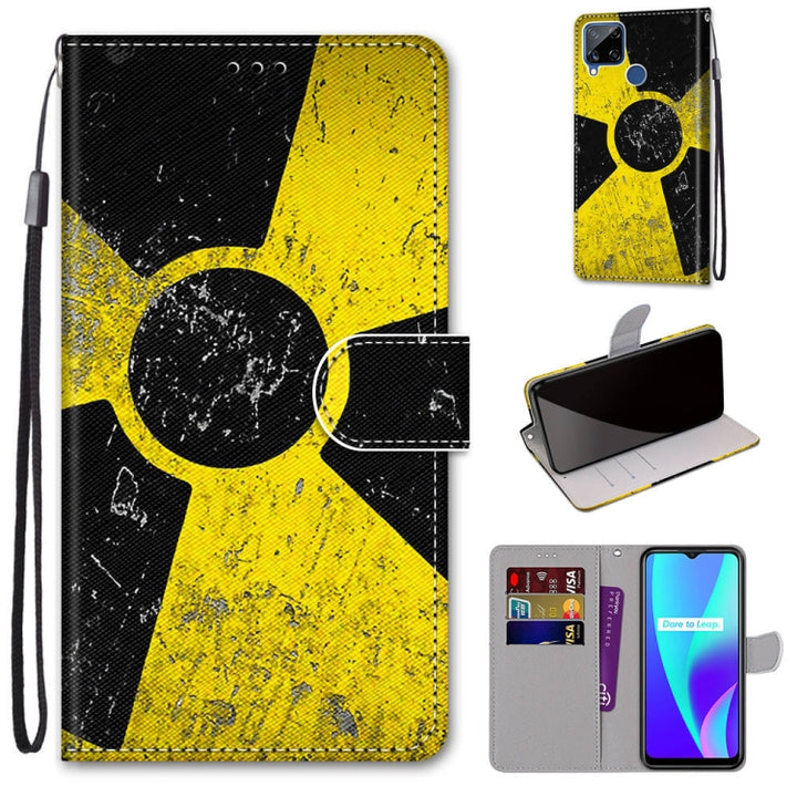 Coloured Drawing Cross Texture Horizontal Flip PU Leather Case with Holder & Card Slots & Wallet & Lanyard, For OPPO Realme C15 / C12 / C25 / 7i (Global) / Narzo 20 / 30A