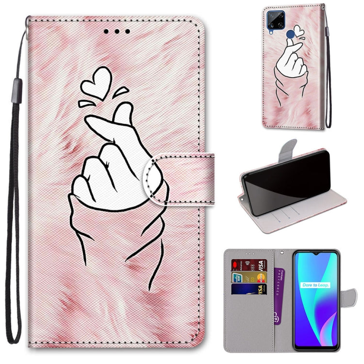 Coloured Drawing Cross Texture Horizontal Flip PU Leather Case with Holder & Card Slots & Wallet & Lanyard, For OPPO Realme C15 / C12 / C25 / 7i (Global) / Narzo 20 / 30A