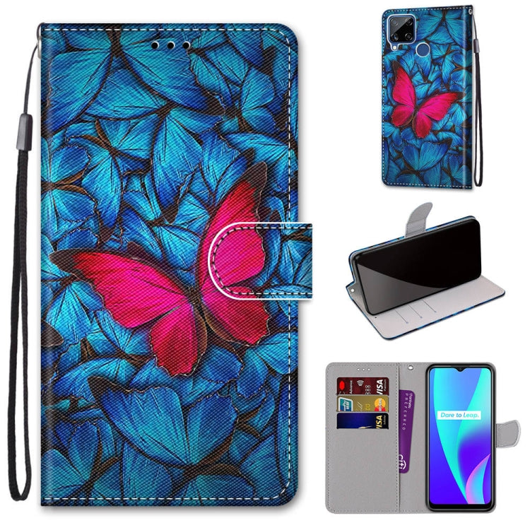 Coloured Drawing Cross Texture Horizontal Flip PU Leather Case with Holder & Card Slots & Wallet & Lanyard, For OPPO Realme C15 / C12 / C25 / 7i (Global) / Narzo 20 / 30A