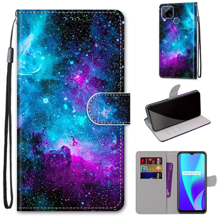 Coloured Drawing Cross Texture Horizontal Flip PU Leather Case with Holder & Card Slots & Wallet & Lanyard, For OPPO Realme C15 / C12 / C25 / 7i (Global) / Narzo 20 / 30A