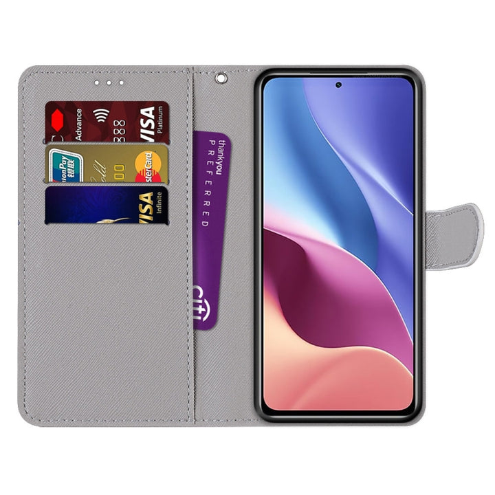 Coloured Drawing Cross Texture Horizontal Flip PU Leather Case with Holder & Card Slots & Wallet & Lanyard, For Xiaomi Redmi K40 / K40 Pro / K40 Pro+