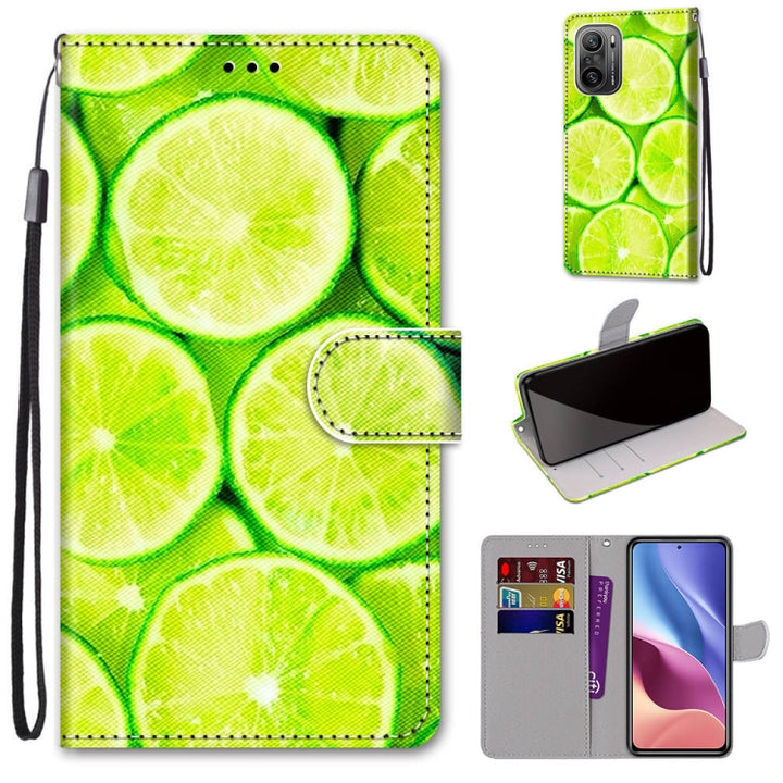 Coloured Drawing Cross Texture Horizontal Flip PU Leather Case with Holder & Card Slots & Wallet & Lanyard, For Xiaomi Redmi K40 / K40 Pro / K40 Pro+