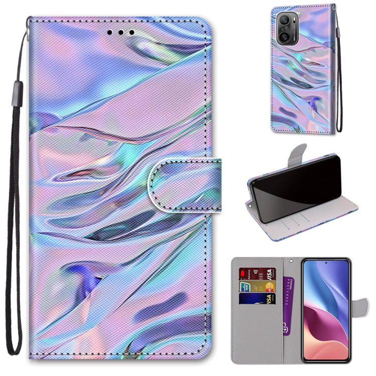 Coloured Drawing Cross Texture Horizontal Flip PU Leather Case with Holder & Card Slots & Wallet & Lanyard, For Xiaomi Redmi K40 / K40 Pro / K40 Pro+