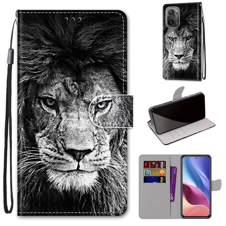 Coloured Drawing Cross Texture Horizontal Flip PU Leather Case with Holder & Card Slots & Wallet & Lanyard, For Xiaomi Redmi K40 / K40 Pro / K40 Pro+