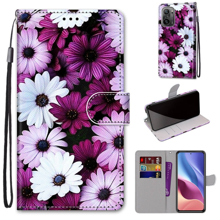 Coloured Drawing Cross Texture Horizontal Flip PU Leather Case with Holder & Card Slots & Wallet & Lanyard, For Xiaomi Redmi K40 / K40 Pro / K40 Pro+