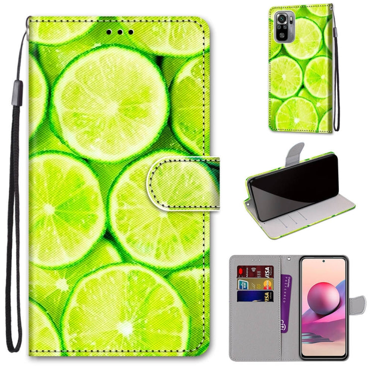 Coloured Drawing Cross Texture Horizontal Flip PU Leather Case with Holder & Card Slots & Wallet & Lanyard, For Xiaomi Redmi Note 10 4G / Note 10S